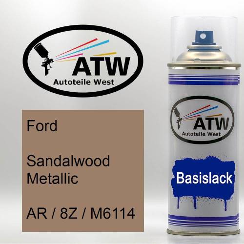Ford, Sandalwood Metallic, AR / 8Z / M6114: 400ml Sprühdose, von ATW Autoteile West.